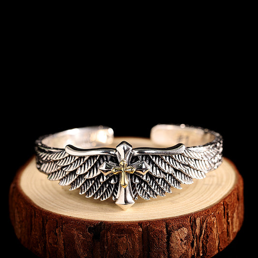 Thai Silver Vintage Cross Bracelet