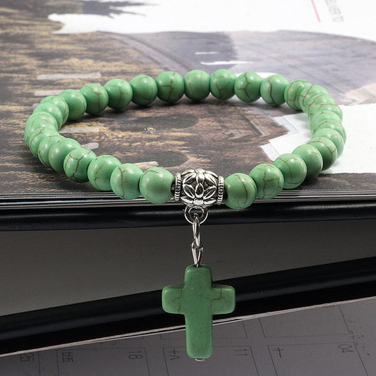 Vintage Cross Stone Bracelet