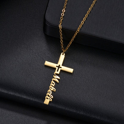 Custom Name Cross Necklace