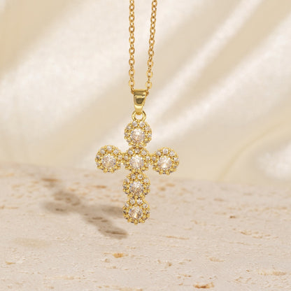 Colorful Crystal Cross Necklace