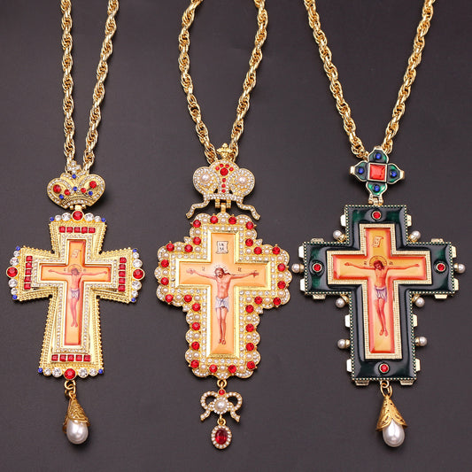 Jewelry Crown Necklace Cross Pendant