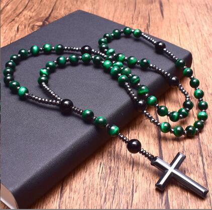 Natural Stone Cross Rosary