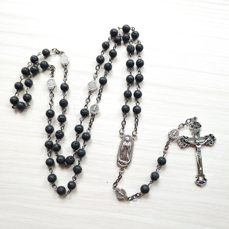 Cross Rosary Beads Necklace