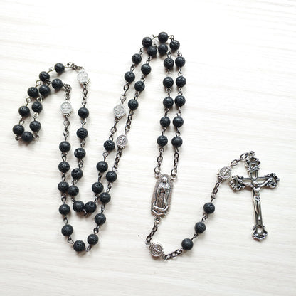 Cross Rosary Beads Necklace
