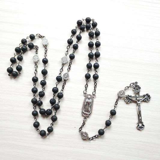 Cross Rosary Beads Necklace